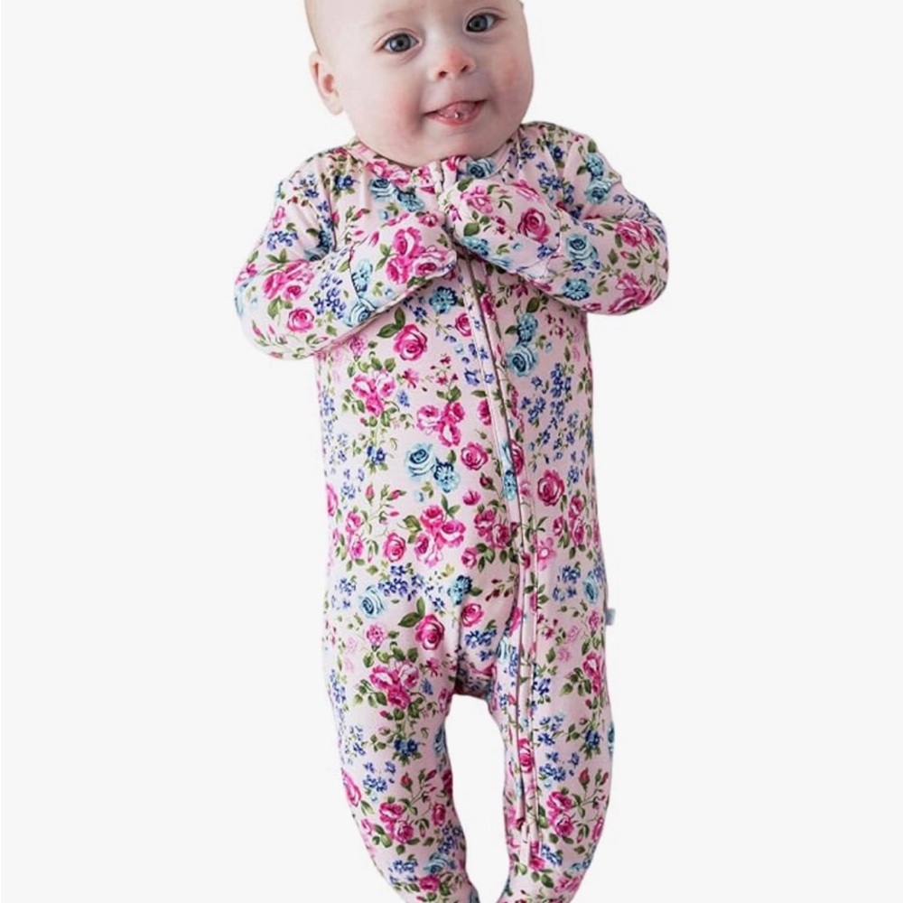 Floral Pink “Pixie” Baby Convertible One-Piece